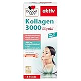 Doppelherz Kollagen 3000 Liquid - Haut + Bindegewebe - Mit Vitamin A, Zink und Biotin als Beitrag zur Erhaltung normaler Haut – 14 Portionsbeutel