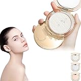 2023 New Golden Diamond Face Powder, Powder Makeup, Diamond Face Powder, Concealer Pressed Powder, Waterproof Long-lasting Golden Diamond Face Powder Setting Powder Makeup (01 Matte Ivory)