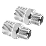 FUNOMOCYA 2 Stück Edelstahl Wasserhahn Adapter Schlauchanschluss mit Dichtungsring Langlebiger Wasserfilter Hahnverbinder für Küche Bad Gartenschlauch Rostfrei Kompatibel