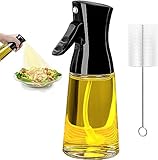 ztarraum Ölsprüher für speiseöl, 180ml Glas Öl Sprühflasche mit Pinsel, Oil Sprayer, Dickes Glas, Große Reichweite, Starke Sprühkraft, Küche