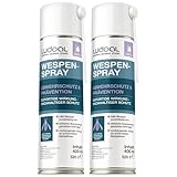Wespenspray mit langem Sprührohr & 10x mehr Wirkstoff (2% Geraniol) – EXTRA STARK – Sofortiger Abwehrschutz mit Langzeitwirkung – 15 cm Sprührohr – Made in Germany – LUDOAL 2x 400 ml (PT19)