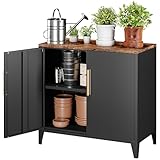 Sightlife Metallschrank Aufbewahrungsschrank Metall kommode Sideboard Küchenschrank Balkonschrank Beistellschrank Gartenschrank Aktenschrank Flurschrank Verstellbarer Einlegeboden 40T x 80B x 76H cm