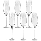 Leonardo Chateau Sekt-Gläser, Sekt-Kelch mit gezogenem Stiel, spülmaschinengeeignete Prosecco-Gläser, 6-er Set, 200 ml, 061590