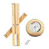 KEORHEZ 2 PCS Sauna Thermometer Digital, Drehung Der Sauna Sanduhr 15 Minuten+saunathermometer Holz 20-100°C, Können Zusammen Verwendet Werden, Wandmontage Mit 2 Edelstahl Schrauben