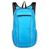 Reiserucksack, Wanderrucksack, faltbarer Rucksack, Laufrucksack, lässiger Tagesrucksack, Outdoor, leichter Rucksack, Lakeblue