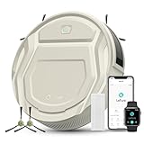 LEFANT Saugroboter, Superschlank Staubsauger Roboter, 2200 Pa Saugkraft, 120 Min Laufzeit, WLAN optimiert für Teppiche, Tierhaare, Hartböden, Roboterstaubsauger mit Ladestation, M210P Champagnergrau