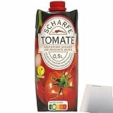 Scharfe Tomate pikanter Tomaten-Karottensaft mit perfekter Würze (0,5 Liter) + usy Block