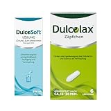 Dulcolax Zäpfchen (6 Stück) bei Verstopfung & DulcoSoft Lösung 250ml - Abführmittel bei Verstopfung