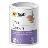 Raab Vitalfood Bio Chia-Samen, Premium Qualität, vegan, reich an Ballaststoffen, enthält natürlicherweise Calcium, B-Vitamine, ungesättigte Fettsäuren, quellfähig, 1er Pack (200 g)