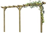 Gartenpirat Pergola aus Holz Torbogen Rankhilfe Länge 450 cm Pfosten 9x9cm