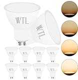 WTL GU10 LED Warmweiß Dimmbar Leuchtmittel, Scheinwerfer, 3000K LED GU10 Led Warmweiss Dimmbar，7W Ersetzt 70W Halogenlampen, 120 Grad 600LM AC 220V, 10er Pack.