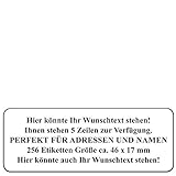 Adressaufkleber | PERSONALISIERT | 256 Stück | kleine Etiketten mit Wunsch-Text individuell anpassbar | Aufkleber für Namen und Adressen | matt