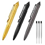 3 Stück Tactical Pen mit 3 Tinten Nachfüllpackungen,Taktischer Kugelschreiber ,Multifunktionales Antioxidans Selbstverteidigungstool,Geschenke für Männer,für Schreiben,Emergent Tool und Geschenk