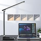 LED Tischlampe Schreibtischlampe LED, 15-Modi Tageslichtlampe Schreibtisch Lampe Desk Lamp, 1000LM Table Lamp LED Tischlampe Dimmbar, LED Schreibtischlampe LED Lampe Tisch Tischlampen LED Tischleuchte