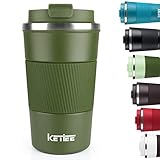 KETIEE Kaffeebecher to go,510ml Thermobecher Kaffee-to-go,Kaffeebecher Thermo,Doppelwandig Reisebecher Travel Mug,Vakuum Isolierbecher mit auslaufsicherem Deckel für Kaffee und Tee,Olivgrün