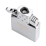 Zippo Butan-Feuerzeugeinsatz, Einsatz für Zigarren, Zigaretten, Kerzen mit verstellbarer Flamme, für Zippo Feuerzeugetui, Butan nachfüllbar für Tabakpfeifen und Zigarren, zur Verwendung mit Zippo Butan-Kraftstoff Silber