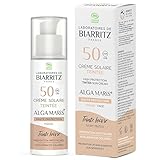 Laboratoires de Biarritz Alga Maris Getönte Bio-Gesichtssonnencreme SPF50 50 ml - Elfenbein