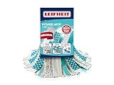 Leifheit Ersatzkopf Power Mop 3-in-1, spezielle Viskose und Mikrofaser für hartnäckige Flecken auf Fliesen und Steinböden, saugfähige Viskose, hohe Schmutzaufnahme Dank Mikrofaser, waschbar bei 60°C