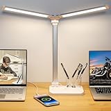 iVict Dual Swing Arm LED Schreibtischlampe, 5-Modi Touch...