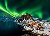 Puzzle 1000 Teile,Puzzle Erwachsene, Impossible Puzzle, Geschicklichkeitsspiel für Die Ganze Familie,Puzzle Farbenfrohes Legespiel -Norwegen Aurora Borealis.Home Dekoration Puzzle