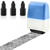 Datenschutz Rollstempel, Rollstempel für Identitätsdiebstahl, Adressen SchwäRzen Stempel mit 3 Tintennachfüllungen, Datenschutzstempelrolle für ID-Kontodaten-Adressensicherheit, Blau