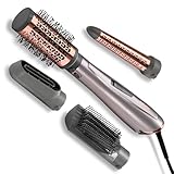 BaByliss Air Style 1000 – All-in-One Warmluftbürste, Volumizer, Glättbürste und Lockenstab, Ionen-Technologie für Anti-Frizz, 4 Aufsätze, Kupfer/Grau, AS136E
