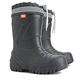 demar. Kinder Mädchen Jungen Gummistiefel Wolle gefüttert Regenstiefel leichtes Eva Material Graphit 30/31 EU