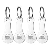 jatimdotin 4 Stück Einkaufswagenlöser, Edelstahl Einkaufswagenchip, Abnehmbarer Einkaufswagenchip, Einkaufswagen Tool Schlüsselanhänger, Geschenke für Freunds