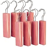 16pcs Zedernblöcke für Kleidung Aufbewahrung Holz frisch duftende Zedernbügel tragbarer Schrankfrischer mit Haken für Schubladen