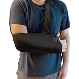 Ortones - Verstellbare Armschlinge für Arm und Schulter mit Anti-Rotationsgurt - Bilateraler Immobilisierer Universalgröße - Schwarz