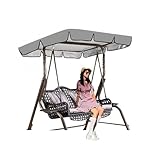 SEXIPLEXIX 600D Hochwertiges,Silberbeschichtetes Oxford-Gewebe Schaukel Dachbezug für Terrasse,Rasengarten,Party Schaukel Zubehör,grey-195 * 125 * 15cm