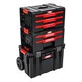 XL Werkzeugtrolley, Werkstattkoffer Set, Werkstattwagen Set aus'Q-Brick' Serie mit viel Zubehör! B x T x H in cm: 53 x 38 x 98 cm ! Der mobile Alleskönner - Privat & Gewerbe (SET 6)