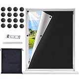 Dachfenster Verdunkelung Schwarz, 130 x 145 cm Magnetisch Verdunklungsrollo Ohne Bohren, Sonnenschutz Thermo Verdunkelung, DIY-Schneidbare Verdunkelungsvorhang für Dachschräge Fenster Schlafzimmer