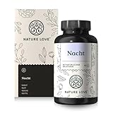 NATURE LOVE® Nacht - 90 Kapseln - mit natürlichem Melatonin, Ashwagandha, Baldrian, Lavendel und Zitronenmelisse - 0,5mg Melatonin pro Kapsel - laborgeprüft und in Deutschland hergestellt