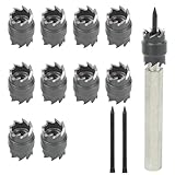BIGP 13 Stück Punktschweiß Schneider Kit, Doppelseitiges Blechlochschneider, 3/8' HSS Spot Weld Cutter Entferner Bohrer Sechskant Blechlochschneider Entferner für Power Drill Punktschweißen
