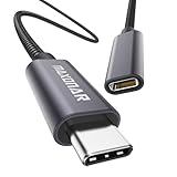 Maxonar USB C Verlängerungskabel 0,5M Typ C Stecker auf Buchse Verlängerungskabel USB3.2 Gen2 (10Gbit/s) Lade/Sync-Extender für PSVR2 MacBook Air M2 2022 M1 Max Galaxy S23/S22/Note20 Pixel 8 Grau