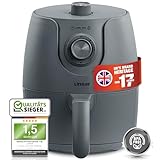 Linsar - Mini Heißluftfritteuse - 1,8L - Airfryer mit Timer und Warmhaltefunktion - Temperatur wählbar - Energiesparender & schneller als Backöfen - 1200 Watt - Klein (Grau)