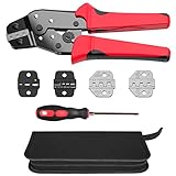 Drahtterminal Crimping Tool Kit Verstellbare Ratschen -Crimpern austauschbare Stempel Multifunktionszange für verschiedene Crimp -Terminals geeignete Elektriker DIY -Enthusiasten