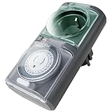 4smile Zeitschaltuhr Aussenbereich - Zeitschaltuhr IP44, mechanische Zeitschaltuhr analog außen - Timer Steckdose Outdoor, Zeitschaltuhr Steckdose außen, hohe Schaltleistung