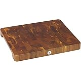 WMF Schneidebrett Holz groß massiv 40 x 32 x 4 cm, Holz, Akazienholz, klingenschonend, große Arbeitsfläche, Küchenbrett, Stirnholzoptik, Gummierte Füße