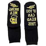 RSHVSMS Lustige Socken, kreative Anti-Rutsch-Baumwollsocken, geben Sie Herren Bier Geburtstagsparty Geschenke, super lustige Socken, ein Must-Have für Bier-Enthusiasten, EU-Größe 38-45 (schwarz)