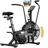 Eryntix Air Bike mit Luftwiderstand, Trainingsfahrrad mit Einstellbarem Magnetwiderstand, Leises Indoor-Fitnessbike für Ganzkörpertraining, LCD Monitor, App Verbindung, 160 KG Gewichtskapazität