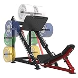 ZERELEK Beinpresse Maschine mit 4 Gewichtsspeicherpfosten, Multifunktionale Leg Press Machine für Beintrainer, 907KG Hack Squat Maschine mit 1 Paar Band-Pegs