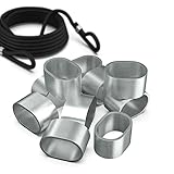 Tarpofix® Würgeklemmen Quetschhülsen für 8mm Gummiseil & Expanderseil (10 Stk. / 25 Stk.) | Ovale Pressklemmen für PKW Anhänger Planenseil | 100% nichtrostende & robuste Seilklemmen Presshülsen