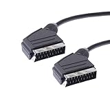 SCART-Kabel 2m - Scart-Stecker auf Scartstecker - 21-Polig - AV Kabel - analoges Audio/Video Kabel - schwarz - 2m