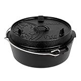 Petromax Feuertopf ft6 - Dutch Oven aus Gusseisen für Kochen und Backen - mit Deckel, Henkel und planem Boden - Gerichte für 4 bis 8 Personen - 5,5 l