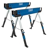 Scheppach Arbeitsbock Sägebock MWB600 Sägehilfe Säge Gestell Holzschneidebock | 2 Stück Set | 589kg Traglast | 61,8-82cm Arbeitshöhe | rutschfeste Füße & einstellbare Beine