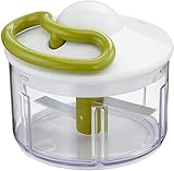 Tefal 5-Sekunden Zerkleinerer K13304, Ohne Strom, Fassungsvermögen: 500 ml, Multizerkleinerer für Gemüse, Obst, Zwiebeln, Nüsse, Knoblauch, Babynahrung, Weiß/Grün/Transparent