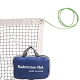 SIVENKE Badminton Netz Aufgerüstet Badmintonnetz mit Drahtseil Faltbares Nylonnetz 610 x 76cm Ideales Tragbares Sportnetz für Kinder, Indoor, Schule, Strand, Pool