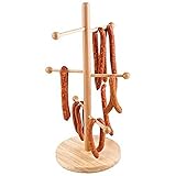 APS Brezel- oder Wurstständer - Verkaufsständer Buchen-Holz versiegelt, bestens geeignet für die Präsentation von Brezeln, Würstchen, etc., Fuß Ø 22 cm, Höhe 50cm